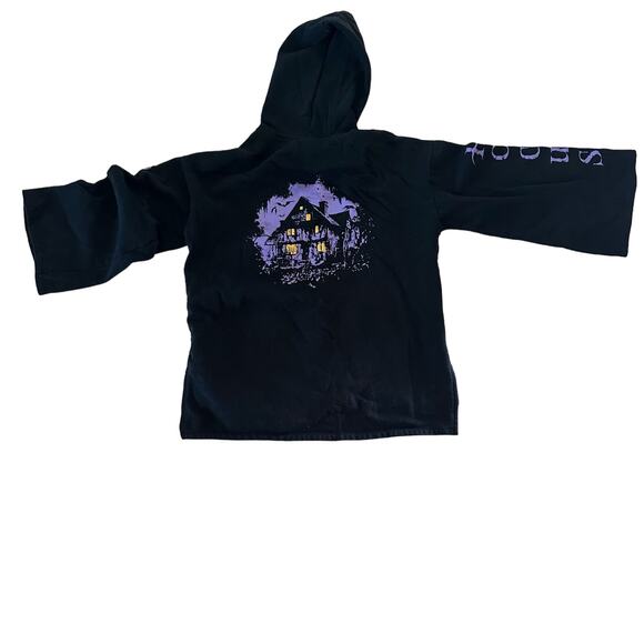 Disney Hocus Pocus Bell Sleeve Daughters of Darkness Women's Black Hoodie - Picture 3 of 4